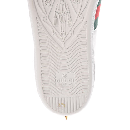 Gucci Calfskin Web Pearl Studded Womens Ace Sneakers 37.5 White 7 of 9