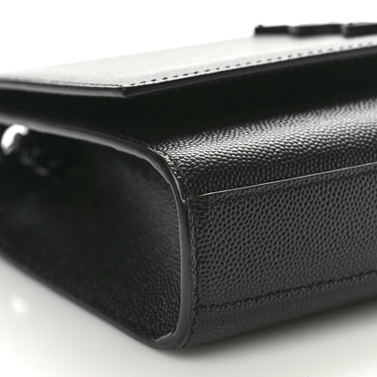 Saint Laurent Grain De Poudre Small Monogram Monochrome Kate Satchel Black 9 of 10