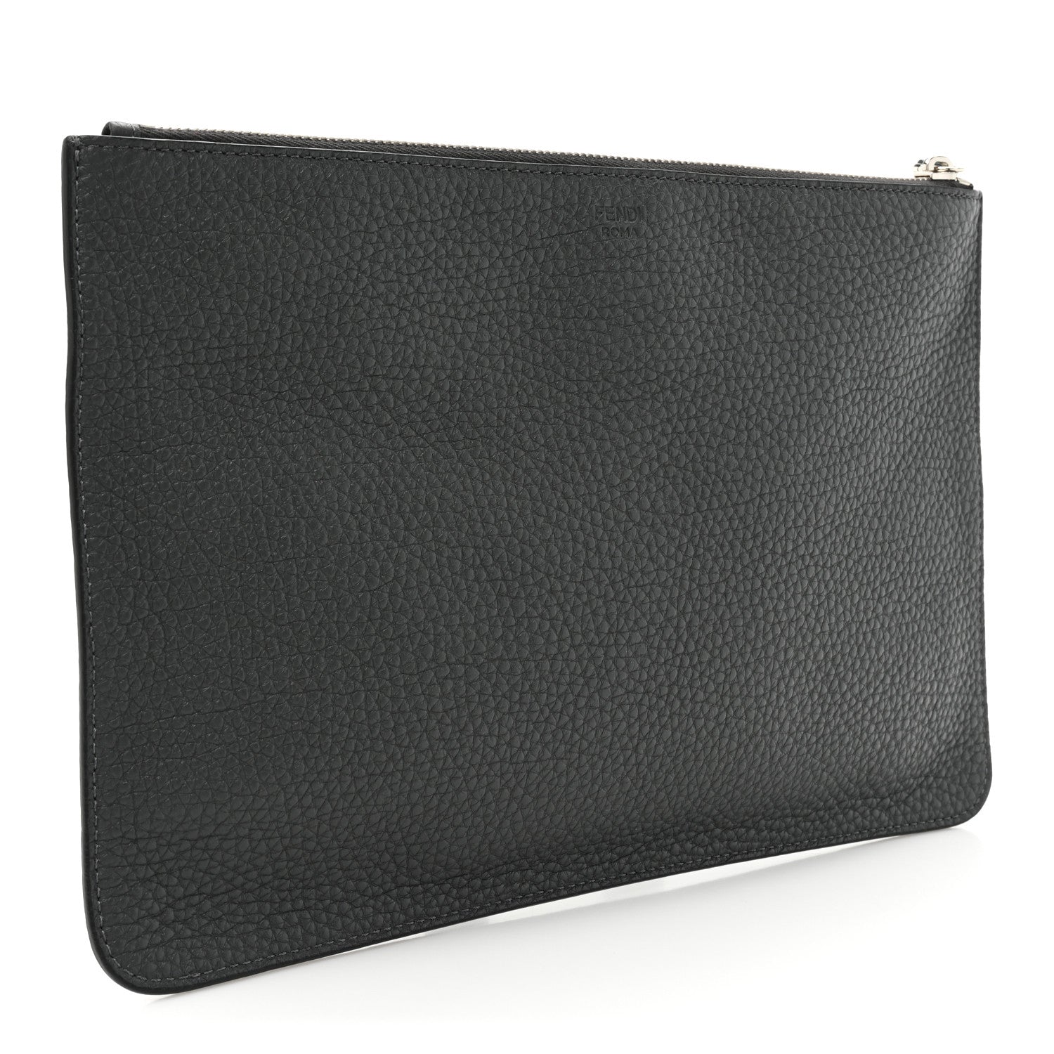 Fendi Cuoio Romano Logo Clutch Black 3 of 9