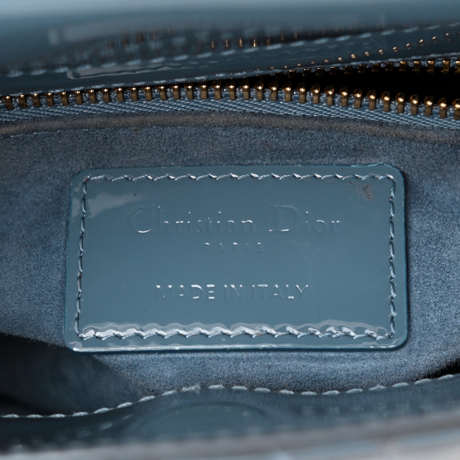 Christian Dior Patent Cannage Mini Lady Dior Light Blue 6 of 12