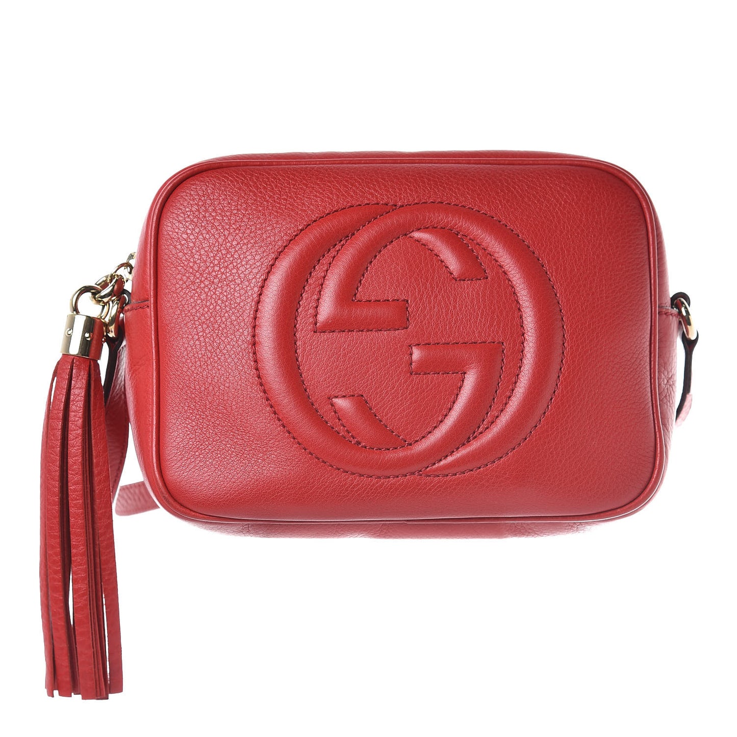 Pebbled Calfskin Small Soho Disco Bag Tabasco Red