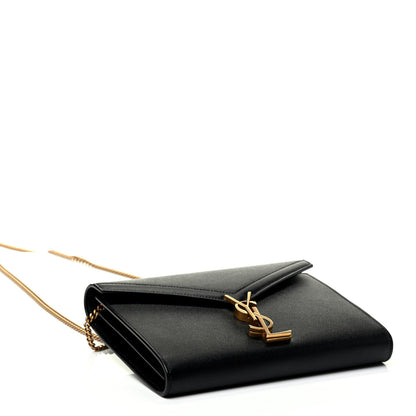 Saint Laurent Grain De Poudre Monogram Cassandra Chain Wallet Black Rouge Legion 4 of 8