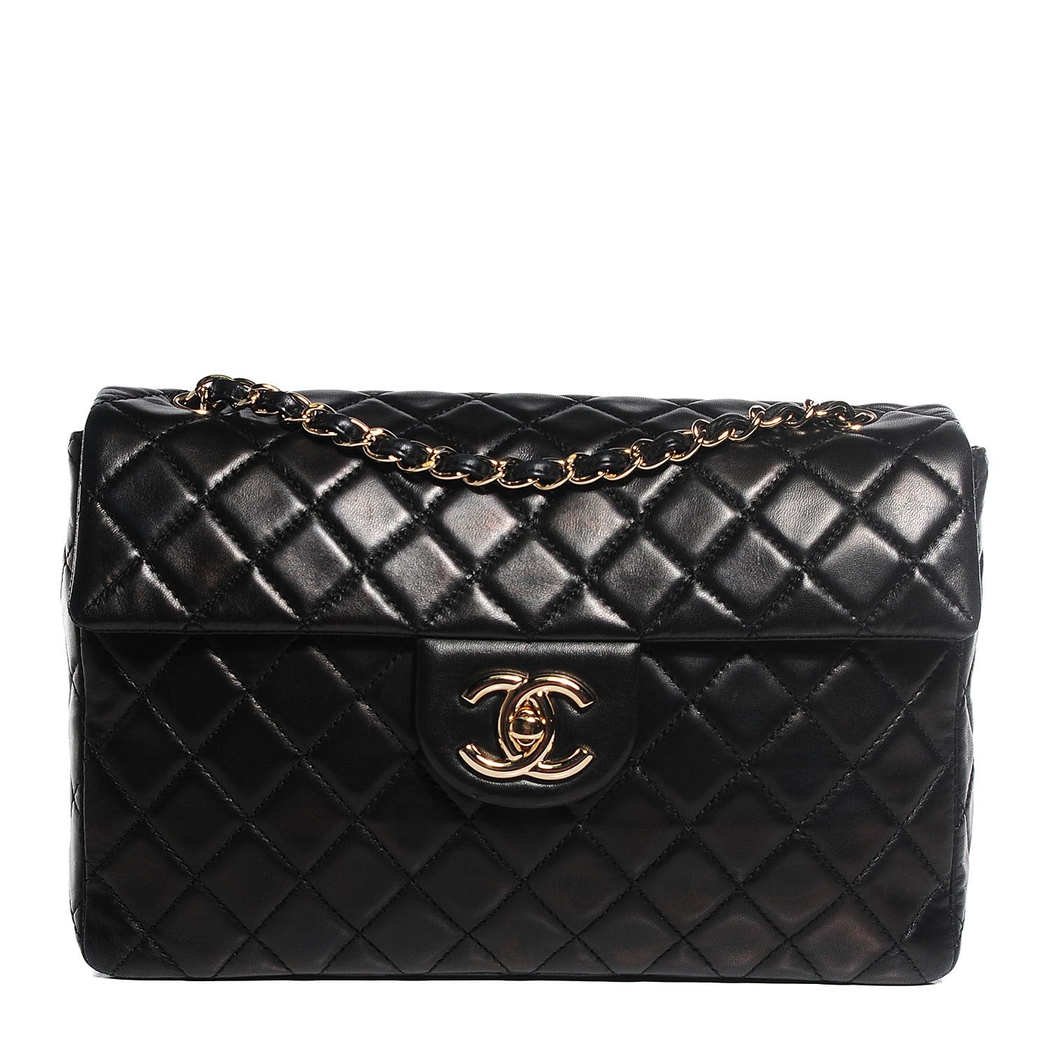 Chanel Washed Lambskin Quilted Maxi Single Flap Black 1 of 8