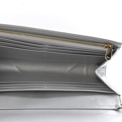 Christian Dior Metallic Grained Calfskin Diorama Croisiere Chain Wallet Silver 4 of 9