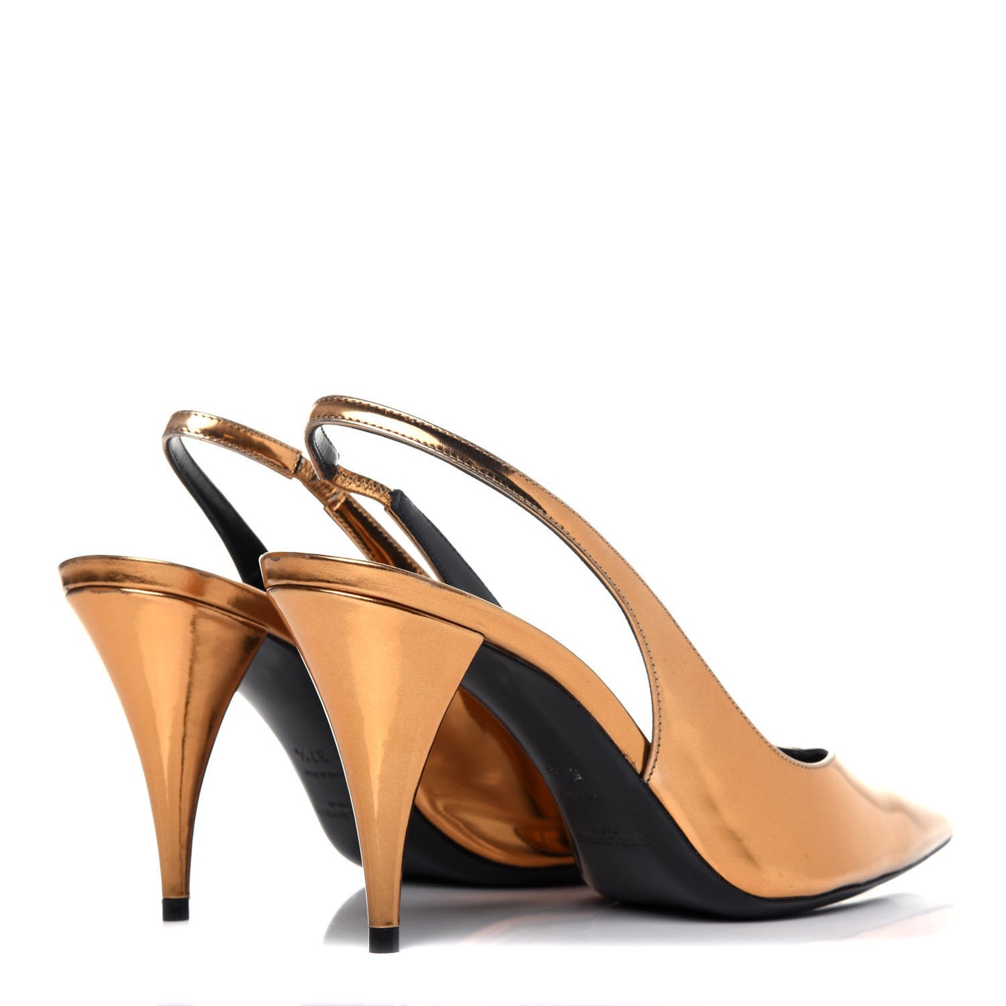 Laminated Calfskin Kiki 85 Slingback Pumps 37.5 Egypt Gold