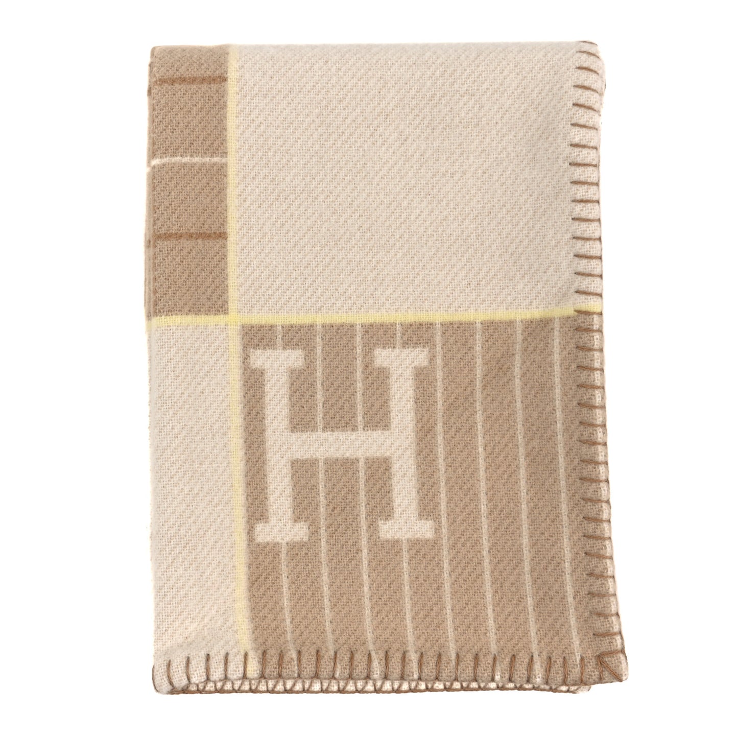 Wool Cashmere Avalon Passe-Passe Blanket Naturel