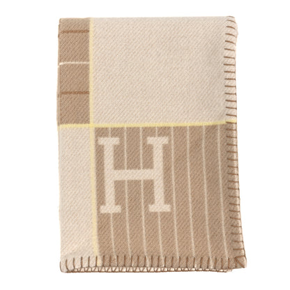 Hermes Wool Cashmere Avalon Passe-Passe Blanket Naturel 1 of 3