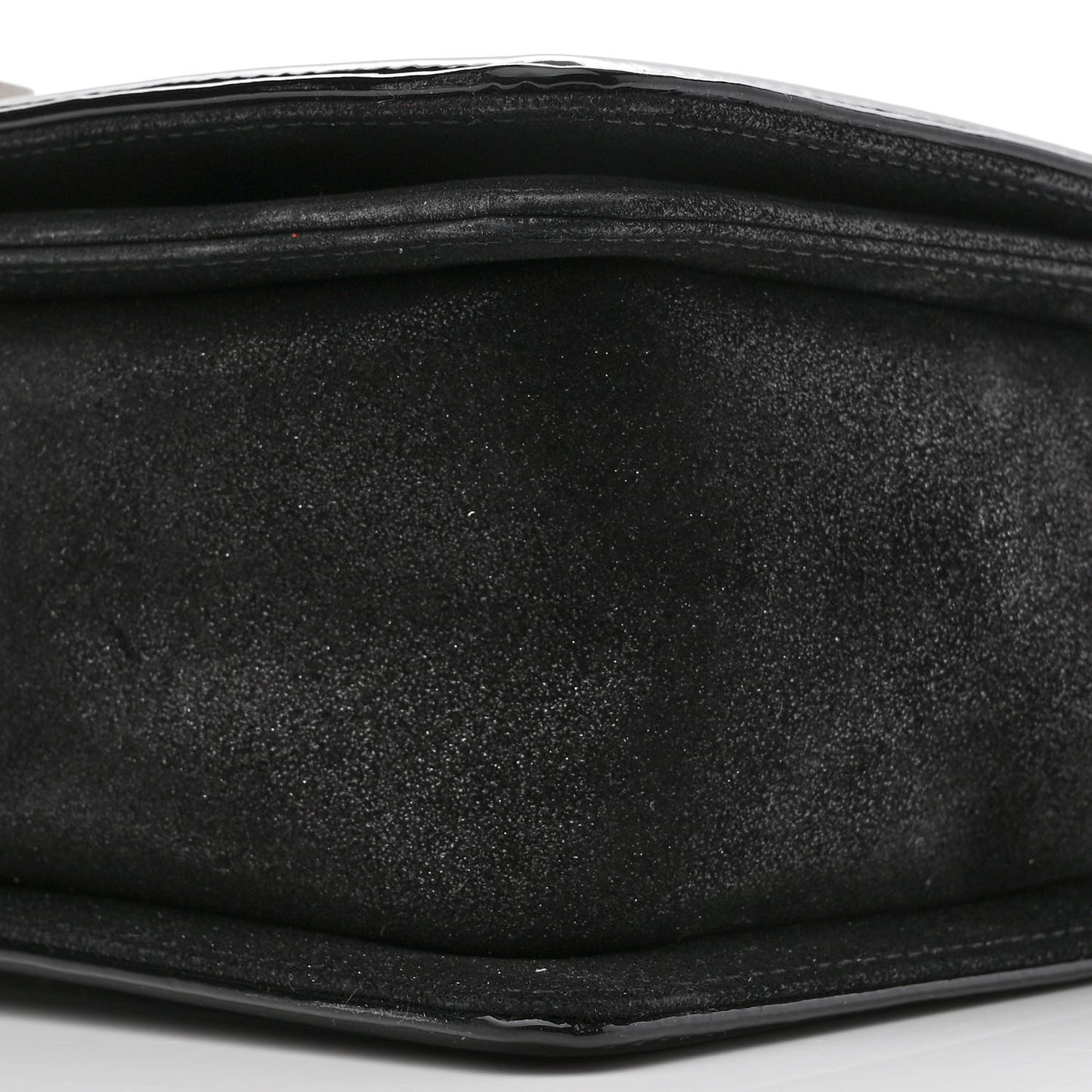 Patent Iridescent Calfskin Sequin Medium Boy Flap Bag Black