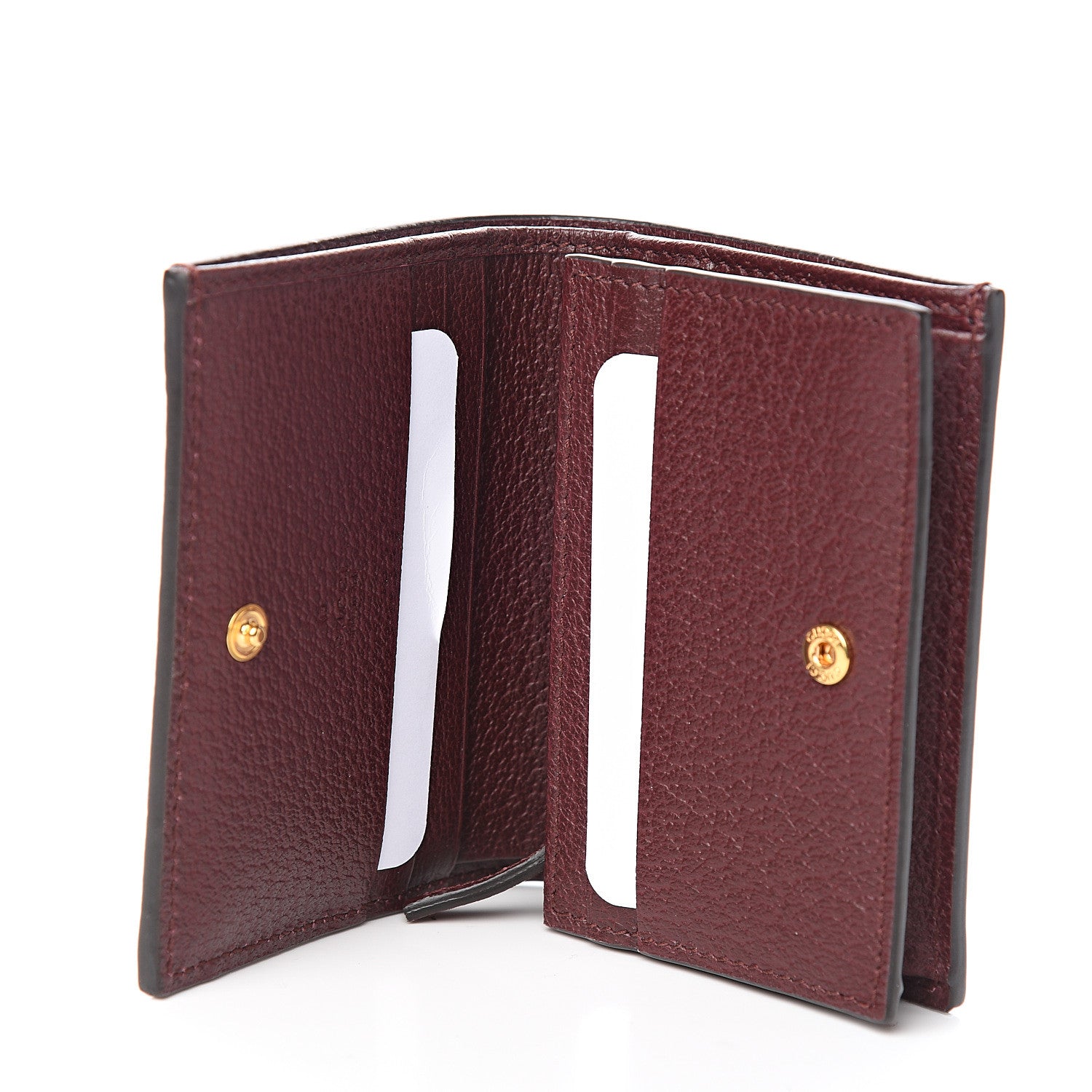 Gucci Textured Calfskin Web Ophidia Card Case Vintage Bordeaux 4 of 7