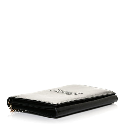 Saint Laurent Textured Patent Belle de Jour Chain Clutch Black 4 of 9