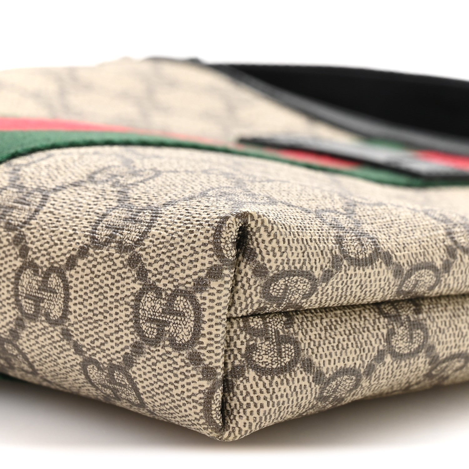 Gucci GG Supreme Monogram Web Messenger Bag Black 10 of 11