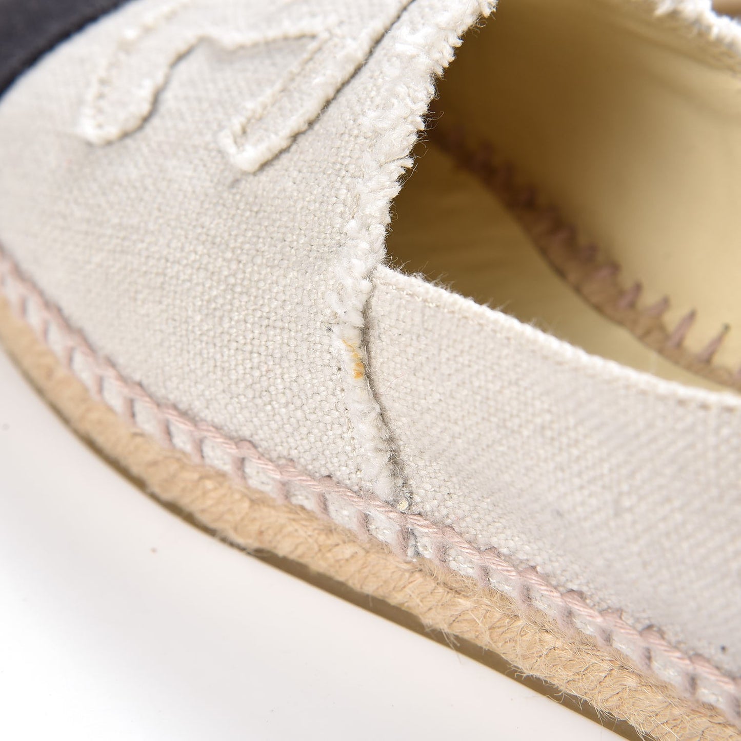 Linen CC Espadrilles 39 Beige Black
