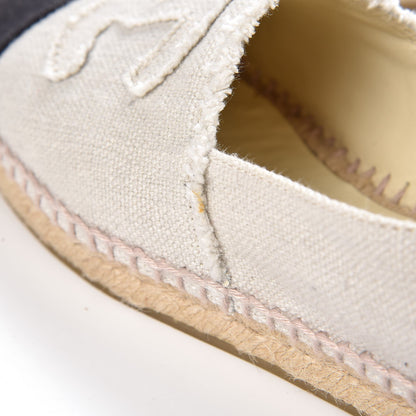 Chanel Linen CC Espadrilles 39 Beige Black 16 of 19