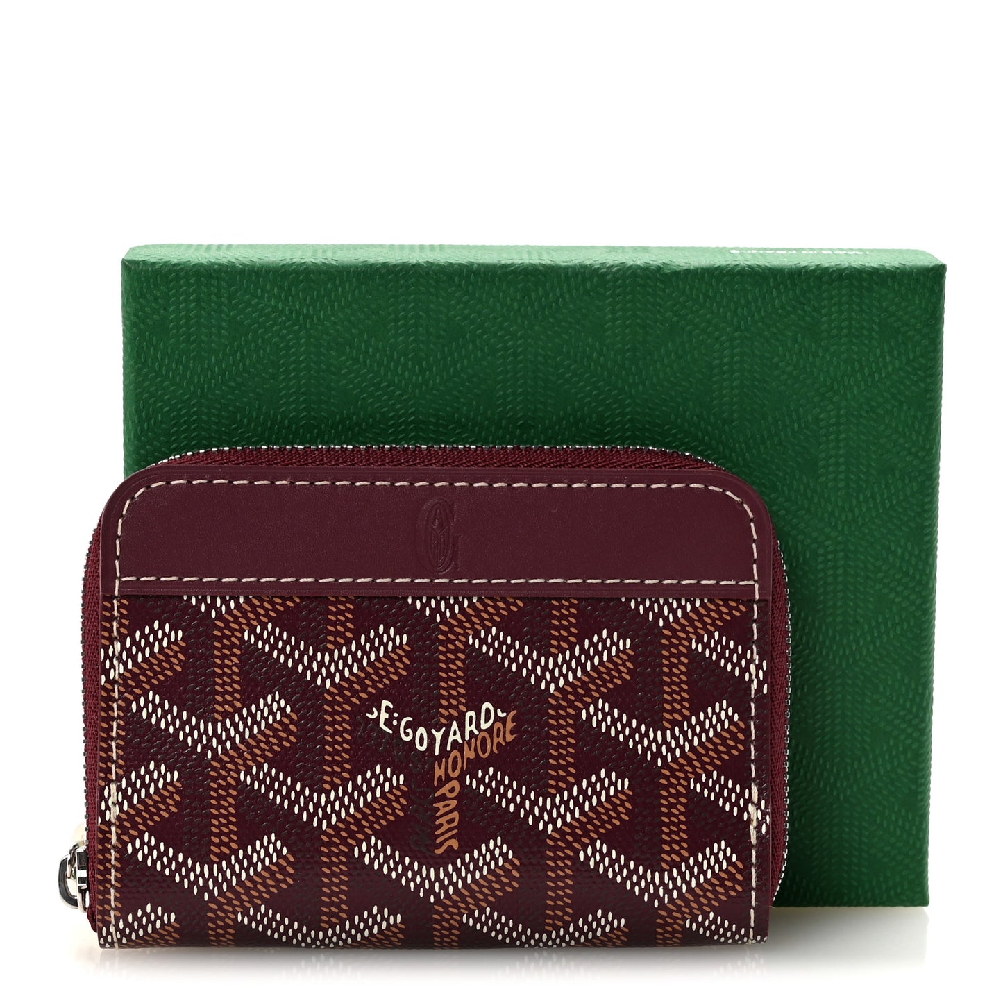 Goyardine Compact Wallet Burgundy