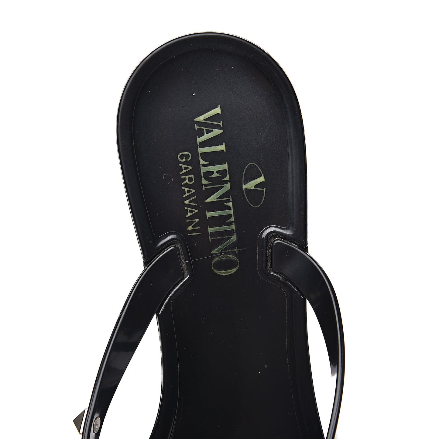 PVC Jelly Rockstud Bow Thong Sandals 37 Black