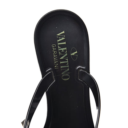 Valentino Garavani PVC Jelly Rockstud Bow Thong Sandals 37 Black 8 of 11