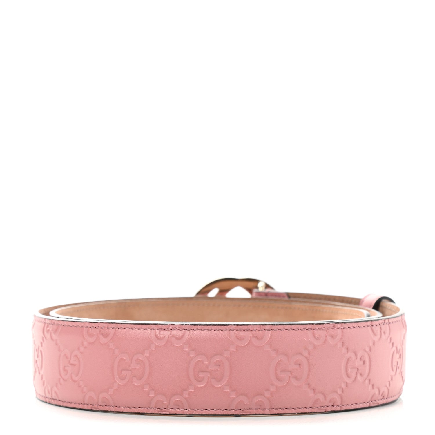 Gucci Guccissima Signature Interlocking G 37mm Belt 100 40 Rose Baby Candy 2 of 5