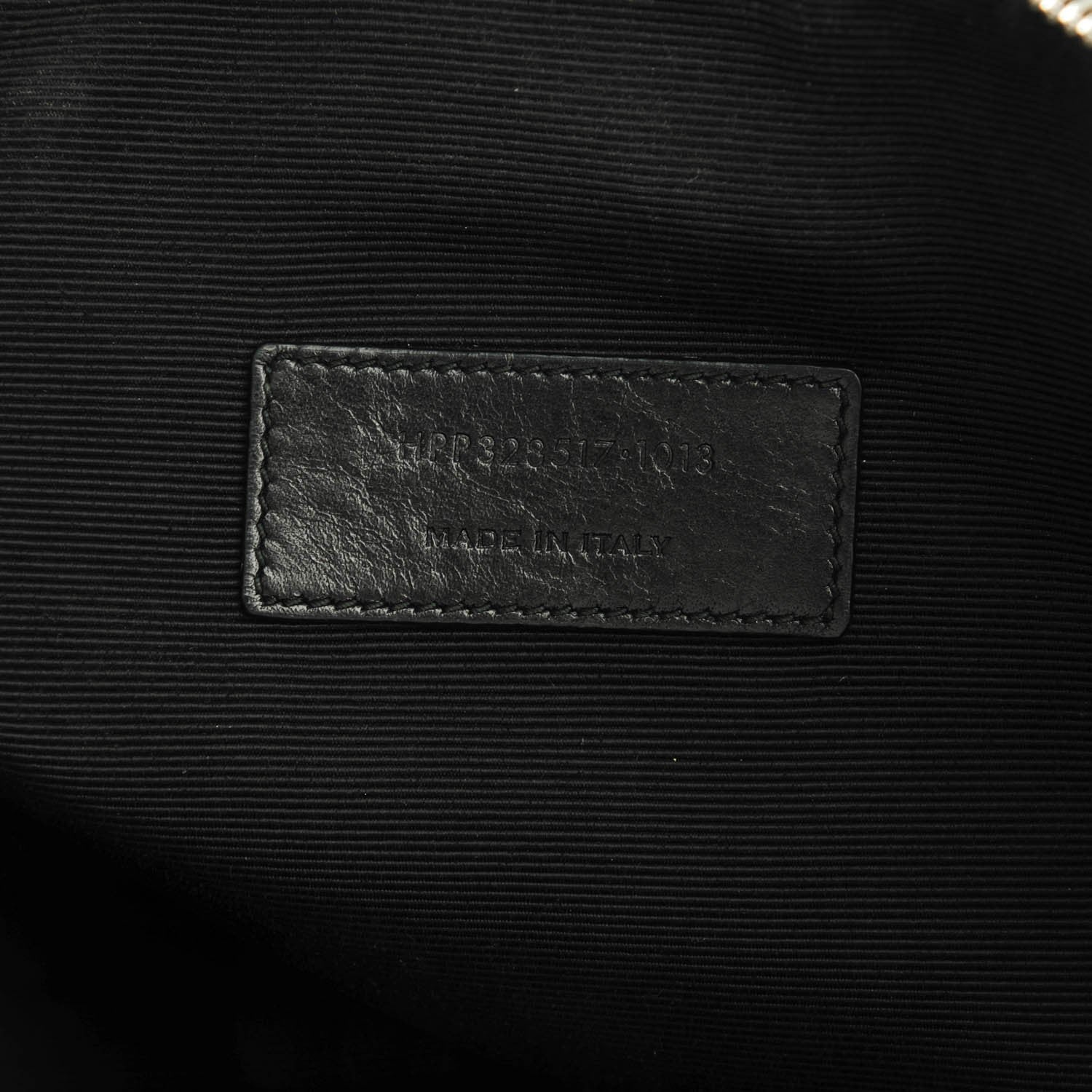Saint Laurent Smooth Calfskin Micro-Studded Letters Zip Clutch Black 6 of 7