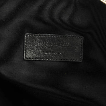 Saint Laurent Smooth Calfskin Micro-Studded Letters Zip Clutch Black 6 of 7
