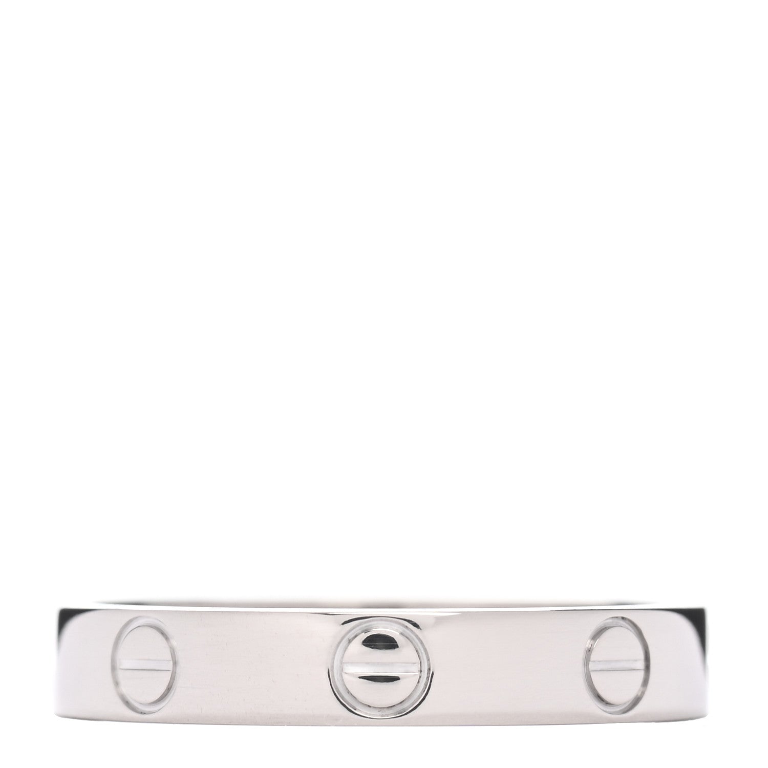 Cartier 18K White Gold 3.5mm LOVE Wedding Band Ring 56 7.5 3 of 4