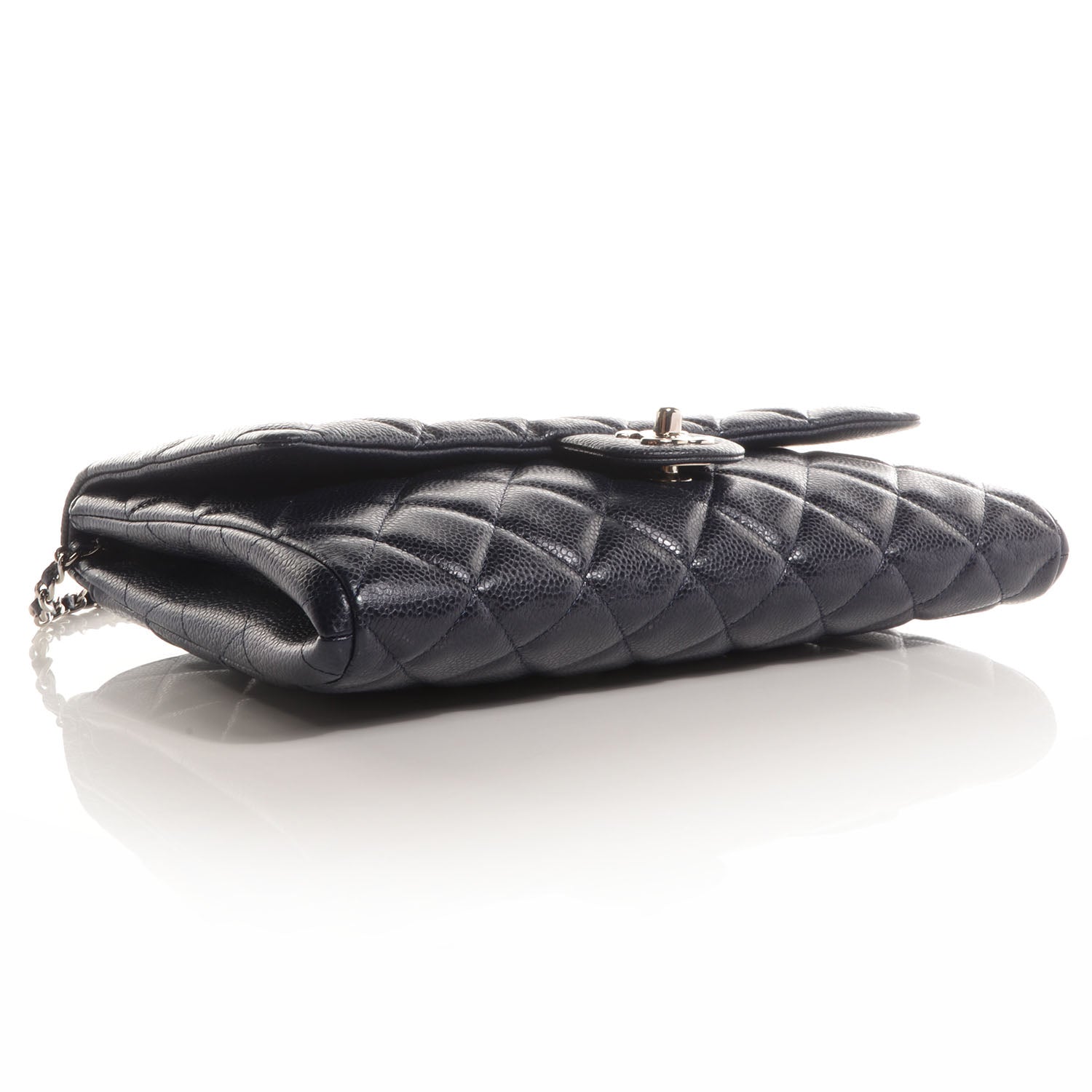 Chanel Caviar Clutch with Chain Flap Navy Blue 4 of 8