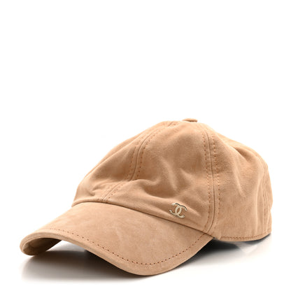 Chanel Suede Goatskin CC Cap Hat Beige 1 of 10