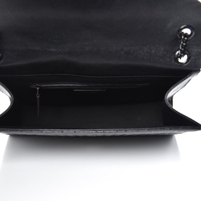 Saint Laurent Grain De Poudre Textured Mixed Matelasse Large Triquilt Monogram Monochrome Satchel Black 5 of 14