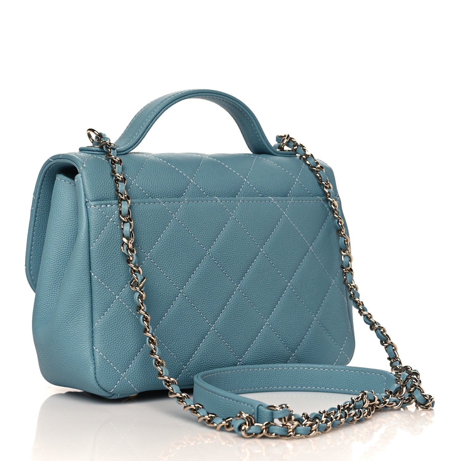 Chanel Caviar Quilted Small Business Affinity Flap Light Blue 3 of 10