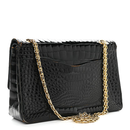 Chanel Shiny Crocodile Medium Double Flap Black 3 of 17
