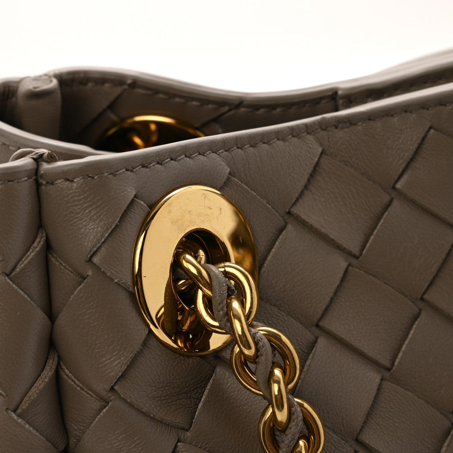 Bottega Veneta Nappa Intrecciato Small Parachute Chain Shoulder Bag Stone 11 of 12