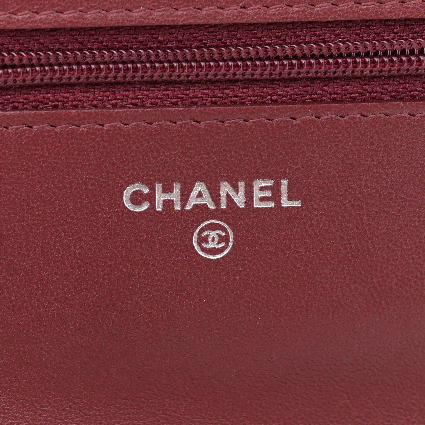 Lambskin Quilted Wallet On Chain WOC Red