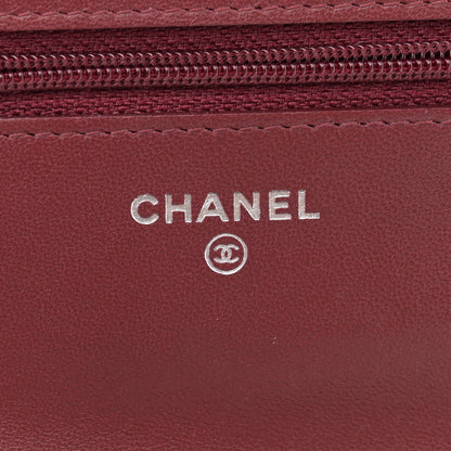 Chanel Lambskin Quilted Wallet On Chain WOC Red 6 of 13