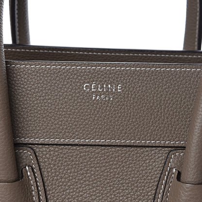Celine Drummed Calfskin Mini Luggage Souris 7 of 10
