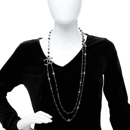Chanel Pearl Beaded CC Long Necklace Black 2 of 5
