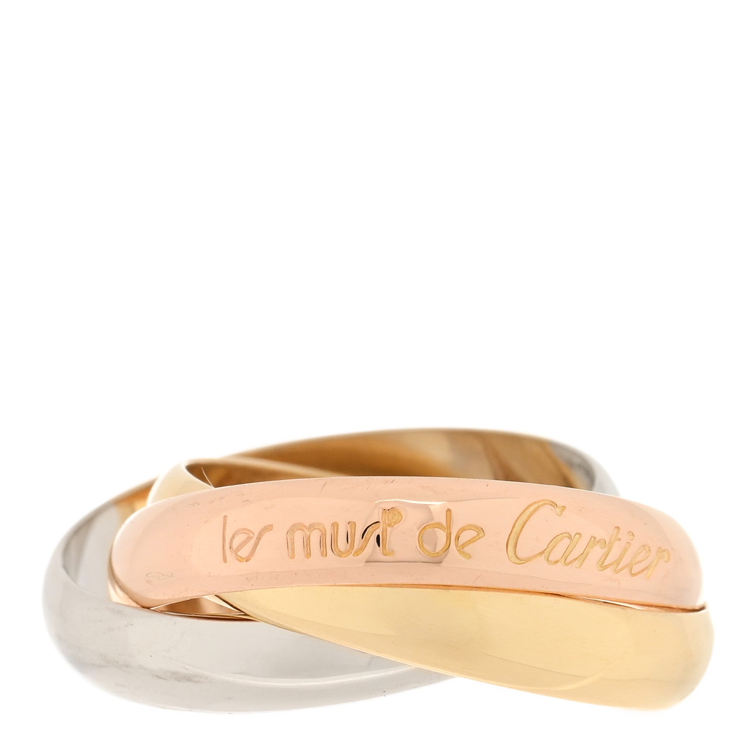 Cartier 18K Pink Yellow White Gold Classic Les Must De Cartier Trinity Ring 51 5.75 1 of 4