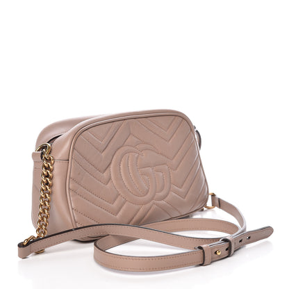 Gucci Calfskin Matelasse Small GG Marmont Chain Shoulder Bag Porcelain Rose 3 of 15