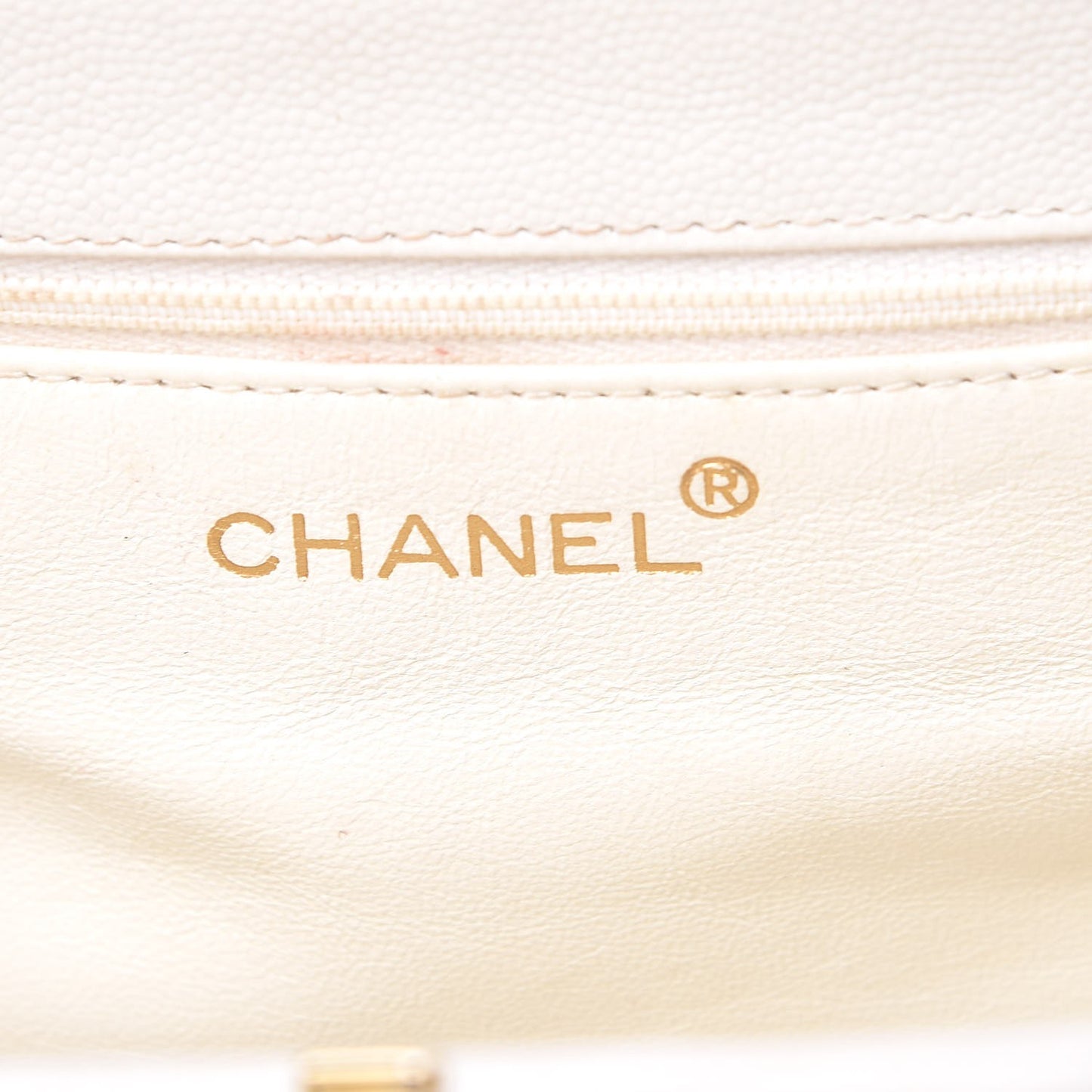 Caviar CC Frame Top Handle Bag White