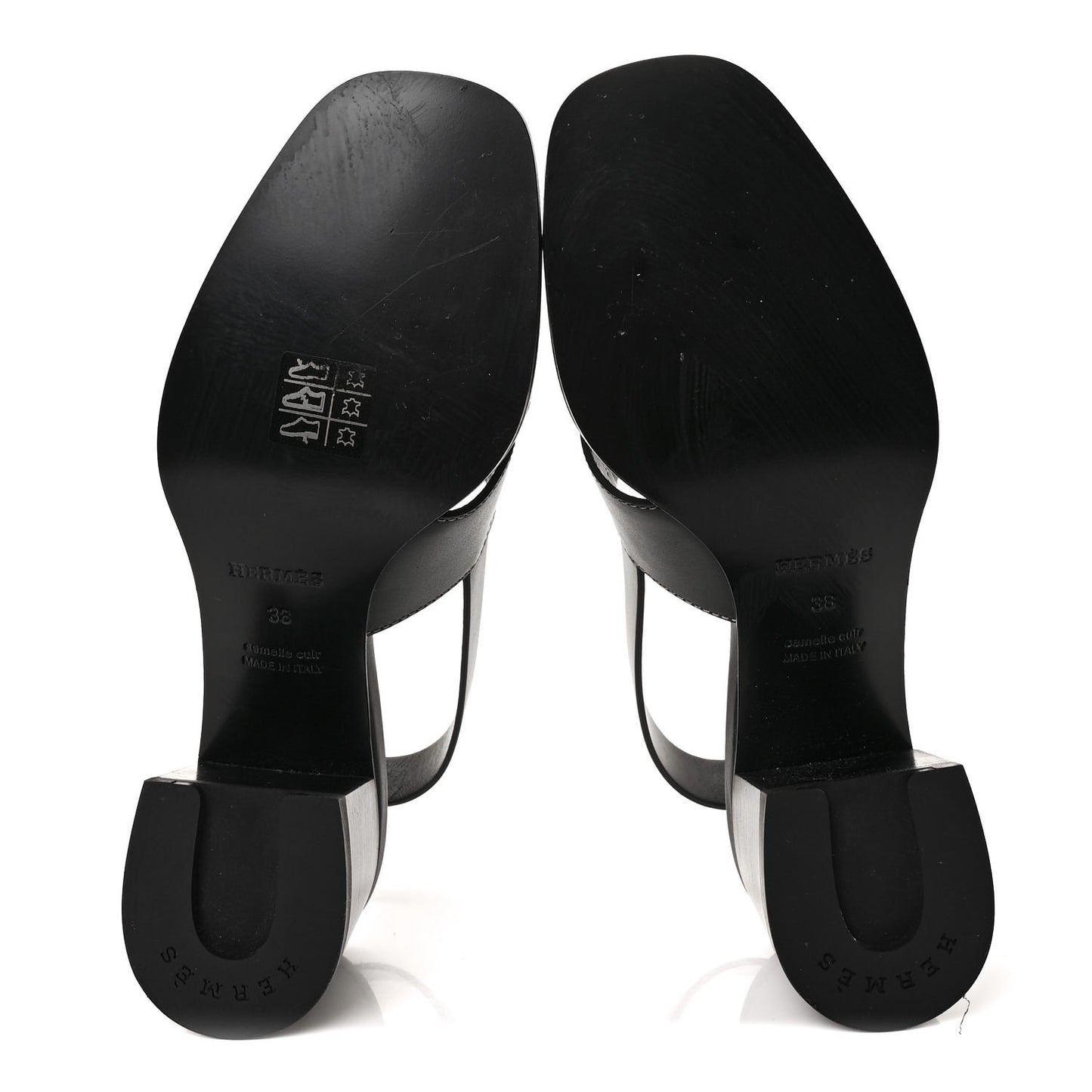 Calfskin Elbe 60 Sandals 38 Black