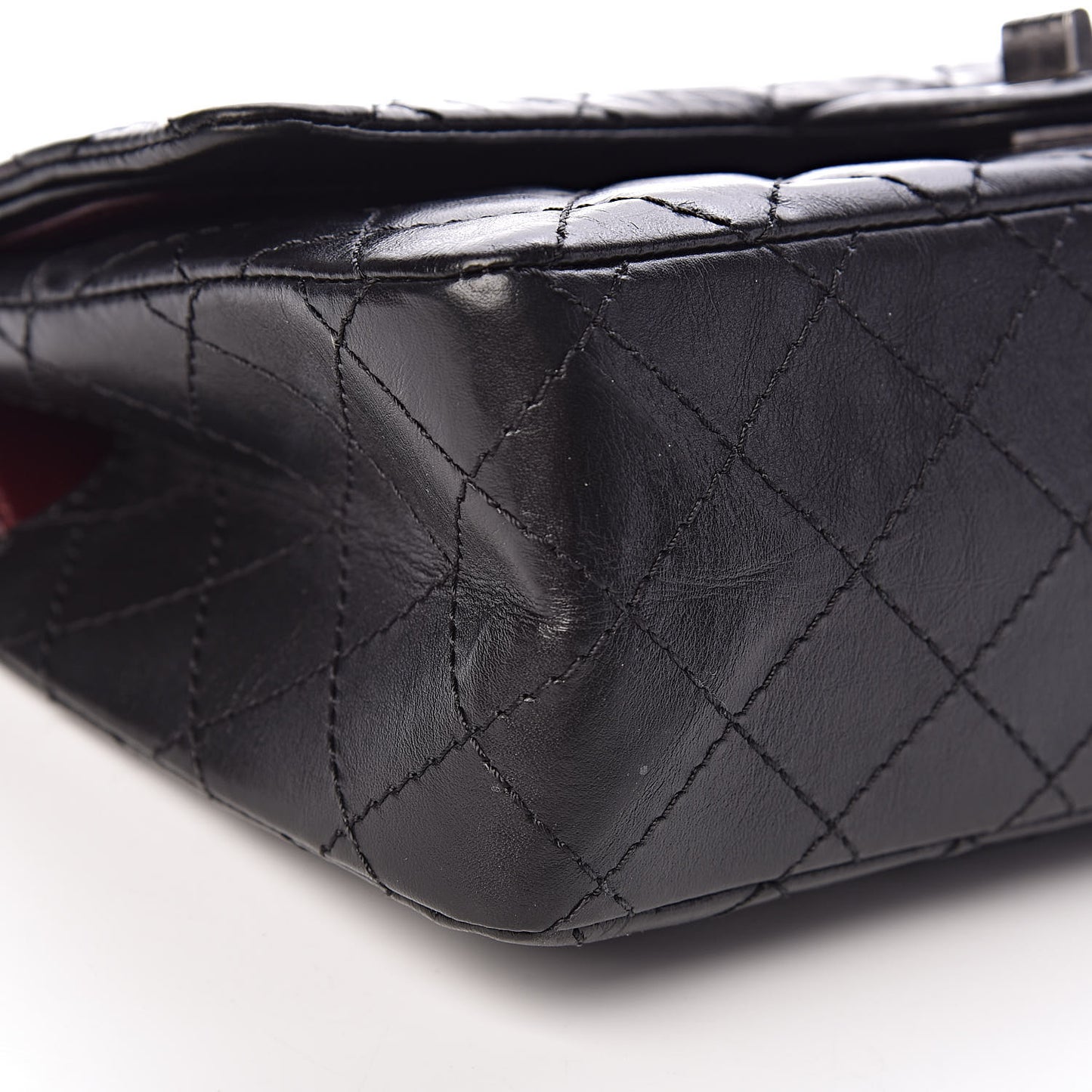 Aged Calfskin Quilted 2.55 Reissue 225 Flap Black