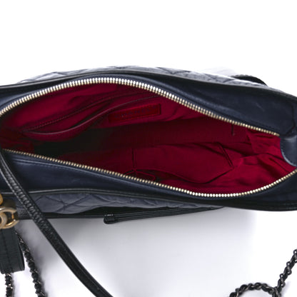 Chanel Aged Calfskin Quilted Medium Gabrielle Hobo Navy Black 5 of 11
