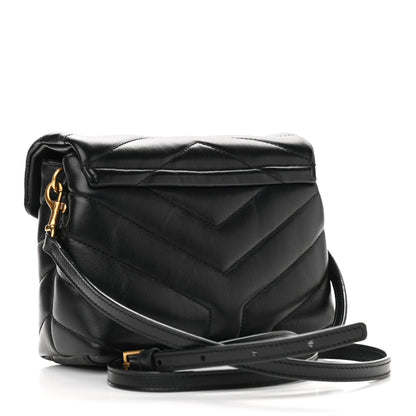 Saint Laurent Calfskin Y Quilted Monogram Toy Loulou Crossbody Bag Black 3 of 15