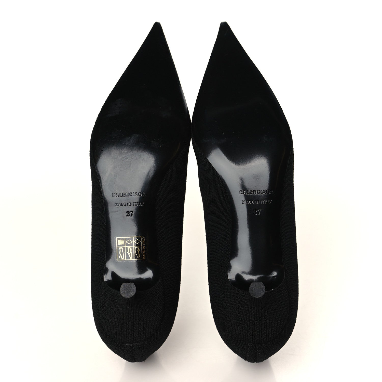 Balenciaga Recycled Knit Logo Pointed Toe Knife 40mm Booties 37 Black White 5 of 8