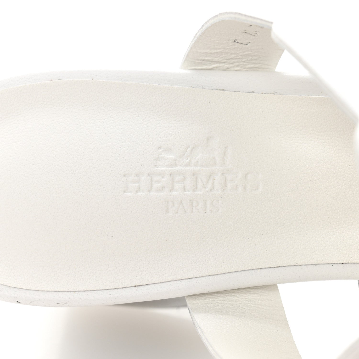 Hermes Nappa Gaby 60 Sandal 37.5 White 8 of 10
