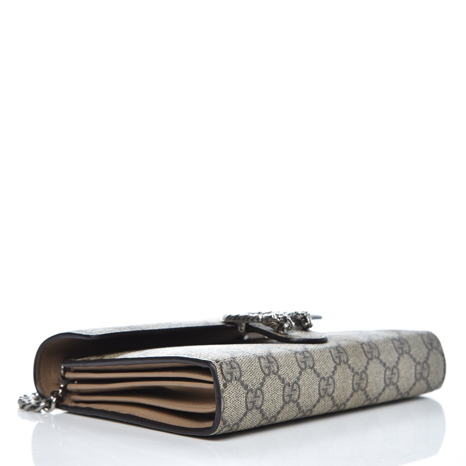 Gucci GG Supreme Monogram Mini Dionysus Chain Wallet Beige Taupe 4 of 10