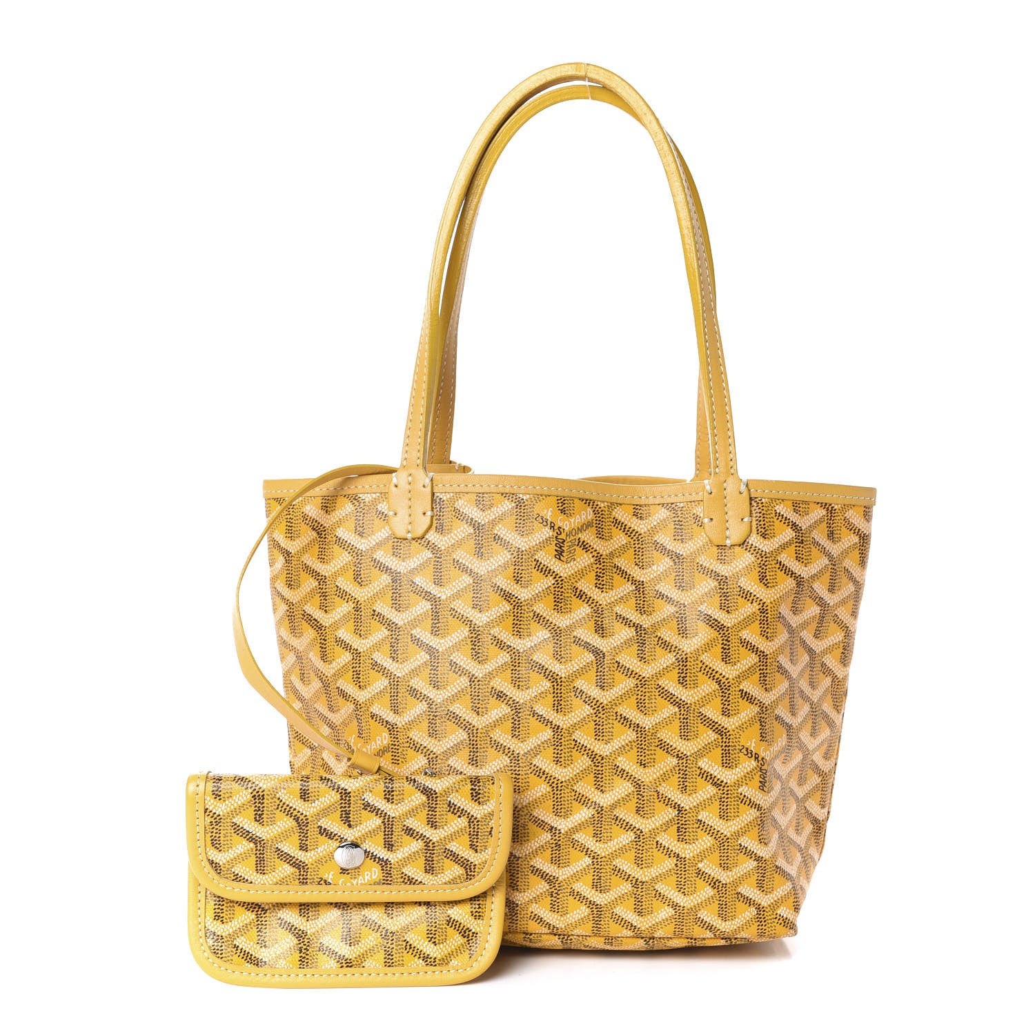 Goyard Goyardine Saint Louis Junior Jr PM Tote Yellow 1 of 10