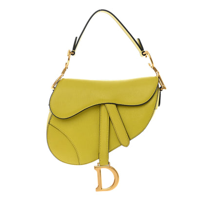Christian Dior Goatskin Mini Saddle Bag Lime 1 of 10