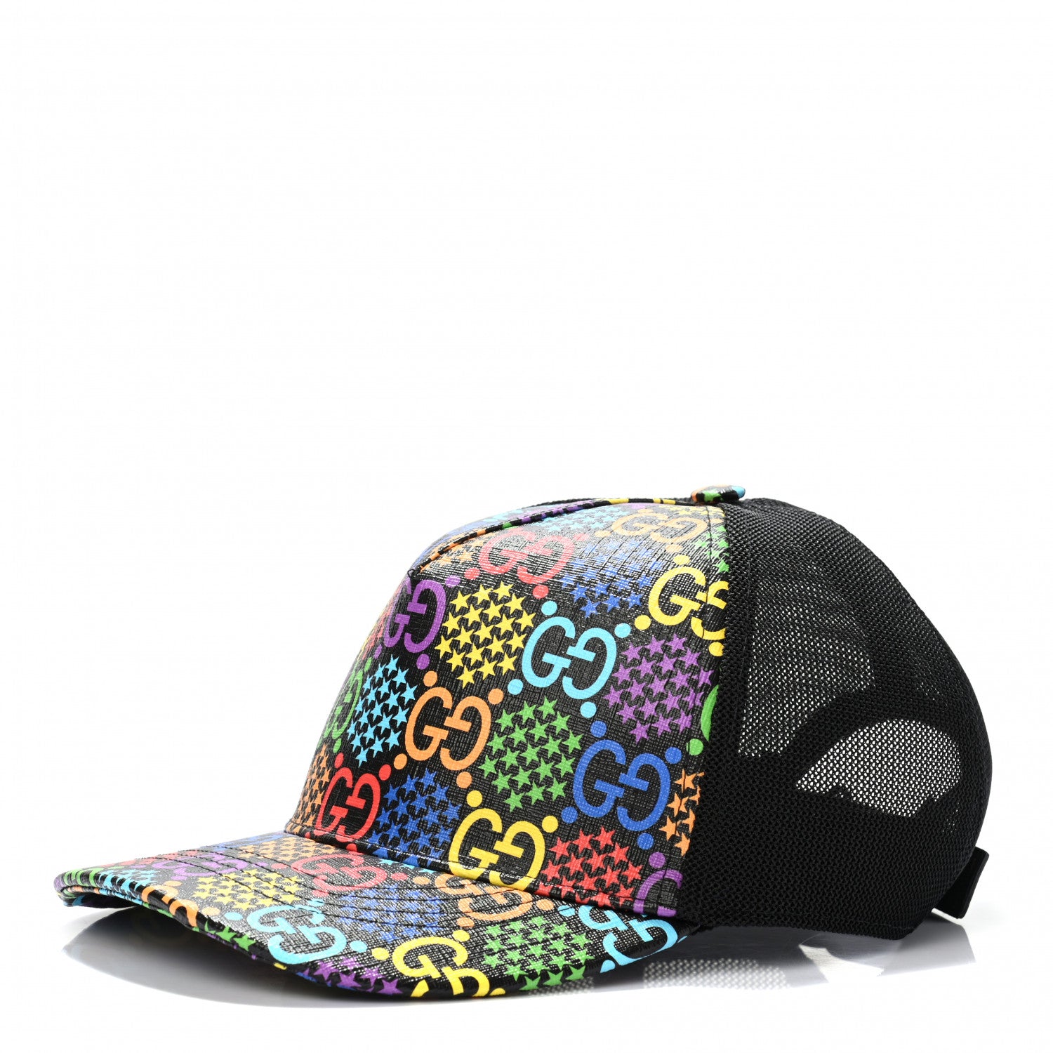 Gucci GG Supreme Monogram Psychedelic Baseball Hat XL 60 Black 1 of 9
