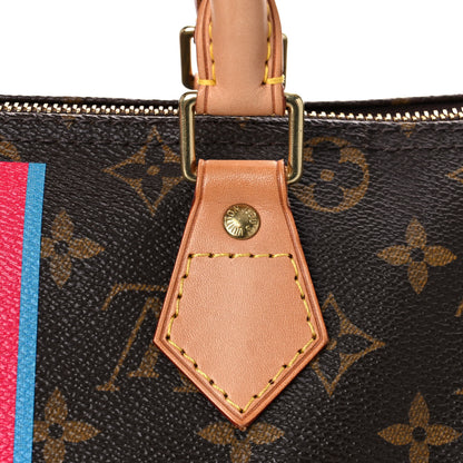 Louis Vuitton Monogram My LV Heritage Speedy 30 Fuchsia Bleu Clair 12 of 16