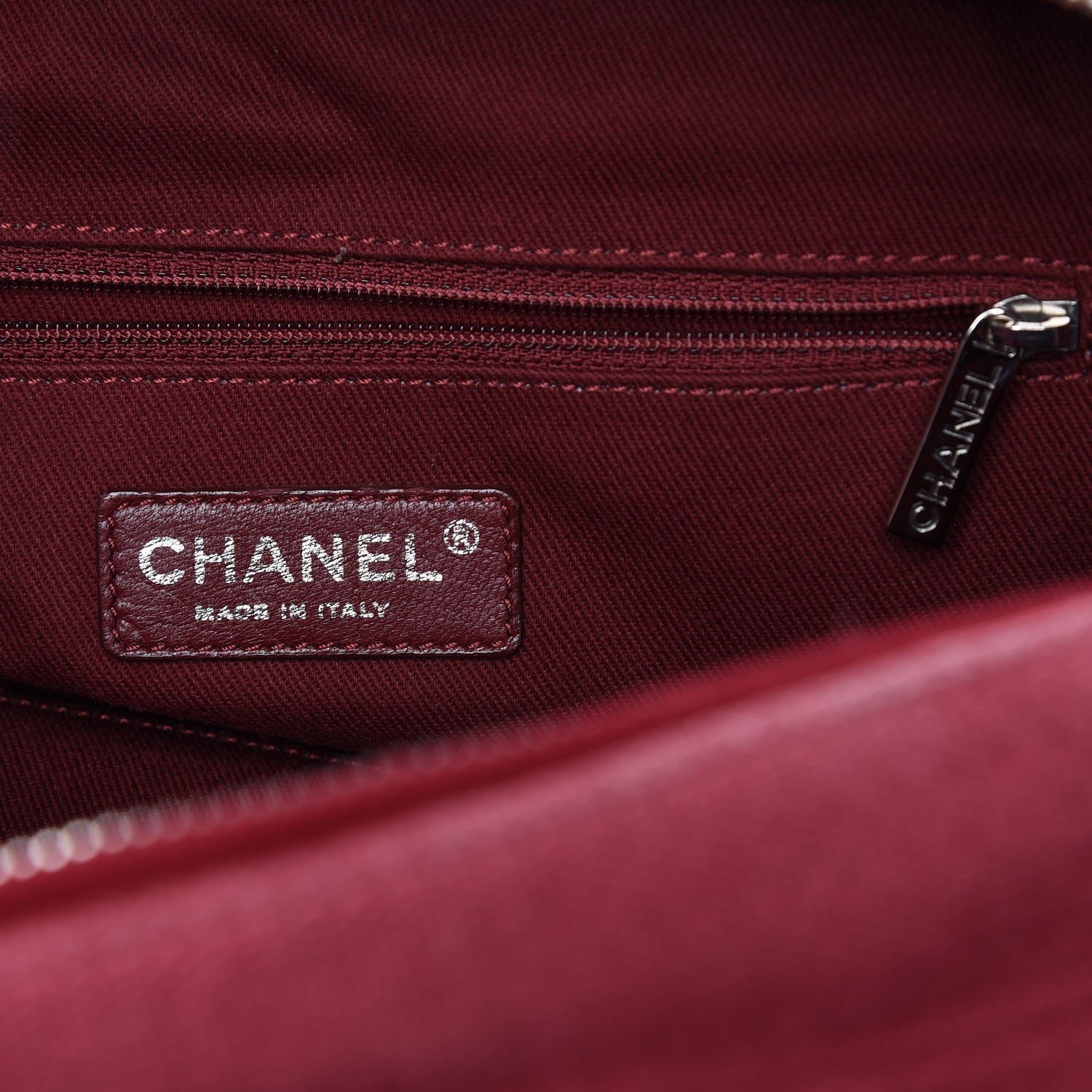 Chanel Canvas Deauville Small Bowling Bag Dark Pink 9 of 11