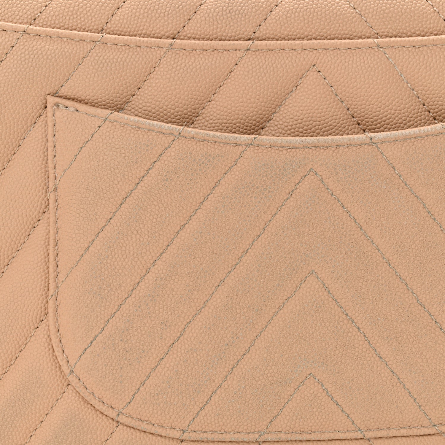 Chanel Caviar Chevron Quilted Small Coco Handle Flap Beige 11 of 14